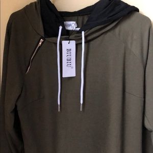 Olive Green Sweatshirt Dress